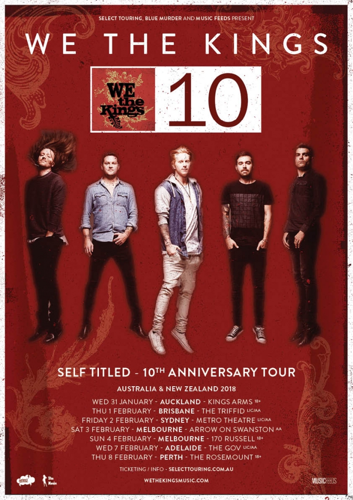 WE THE KINGS Announce SelfTitled Debut Album 10th Anniversary Tour