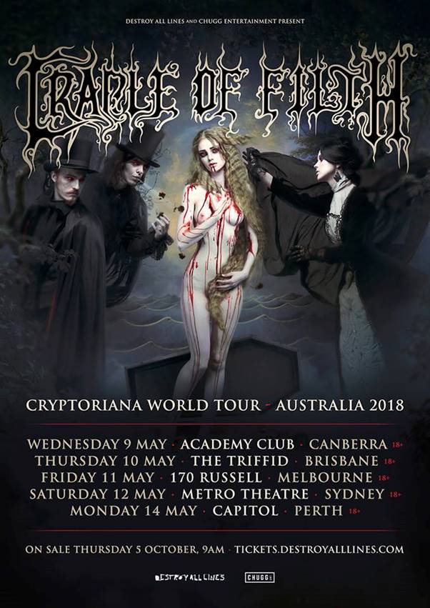 CRADLE OF FILTH Australian Tour starts this week