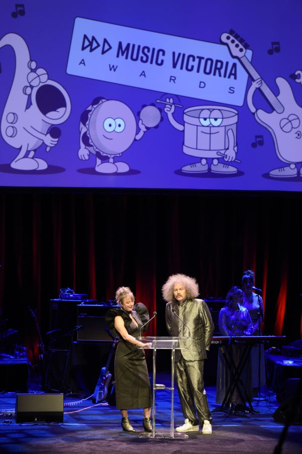 LYNDELLE WILKINSON and CHRIS GILL, The Music Victoria Awards at the Melbourne Recital Centre on the 9th of December 2020