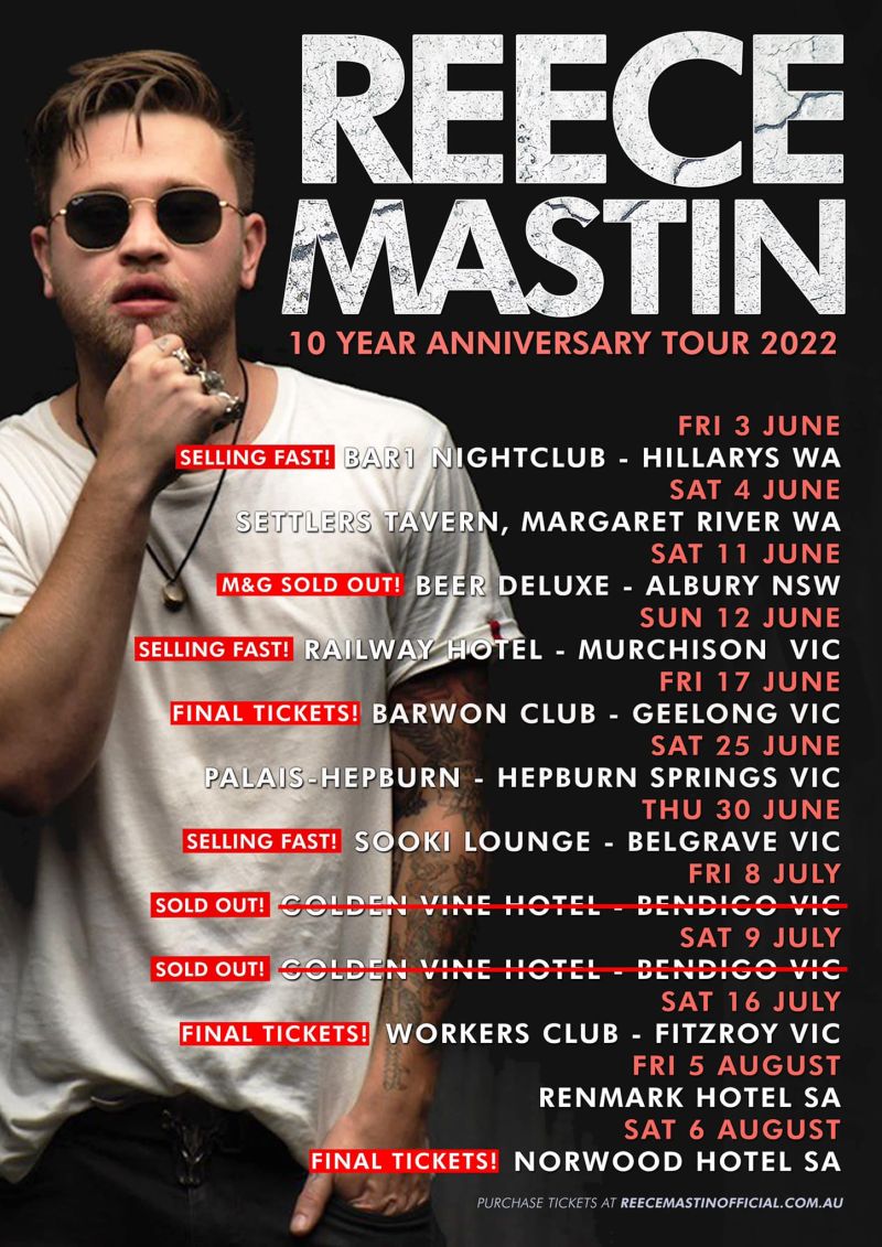 reece mastin 10 year anniversary tour