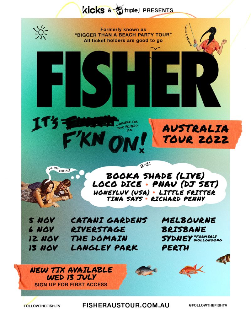 FISHER IT’S FK’N ON AUSTRALIA Announcing updated lineup, New tickets