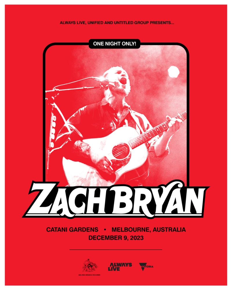 US Country megastar ZACH BRYAN is heading to Australia for an exclusive