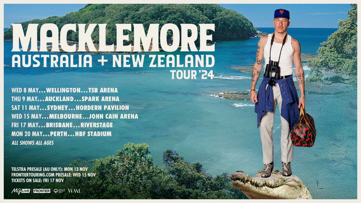 MACKLEMORE (US) announces Tour of Australia and New Zealand for May 2024
