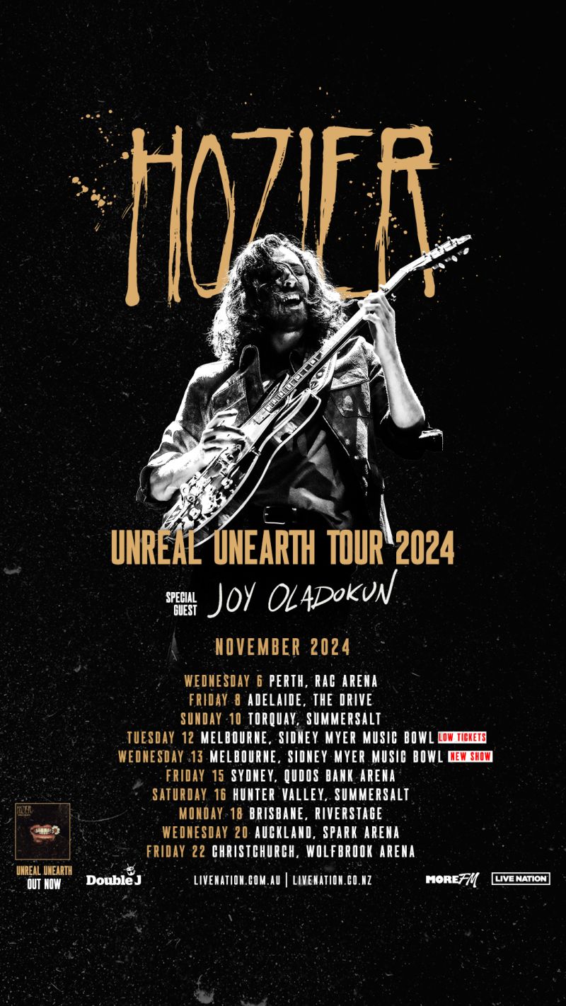 HOZIER announces second Melbourne show on the ‘UNREAL UNEARTH’ 2024