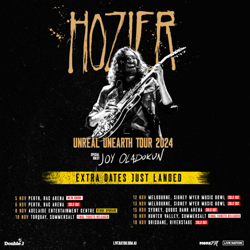 Due to staggering demand HOZIER announces additional show in Perth and